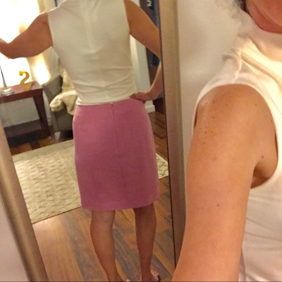 Ann Taylor Loft Pink Midi Length Wool Skirt 4P - Picture 2 of 6